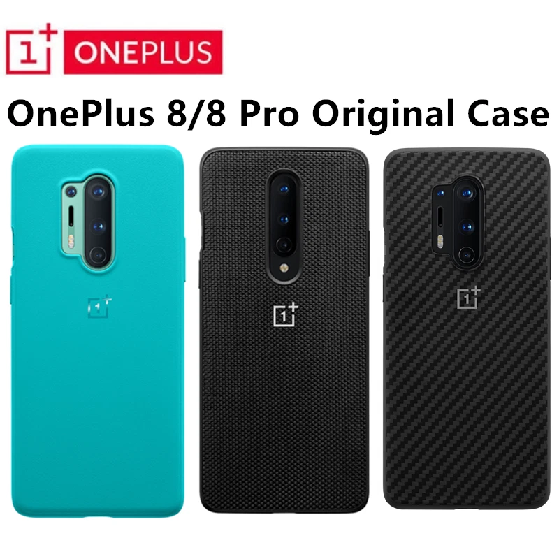 Genuine Official OnePlus 8 Pro 8 Sandstone Bumper Cyan Karbon Case Back Cover  - Image 2 of 4