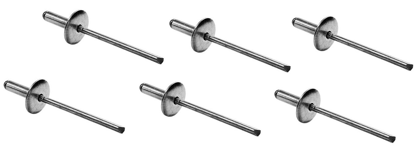 50 PZ. RIVETTI A STRAPPO RIVETTO ALLUMINIO testa larga 4,8x30 TESTA 16 mm