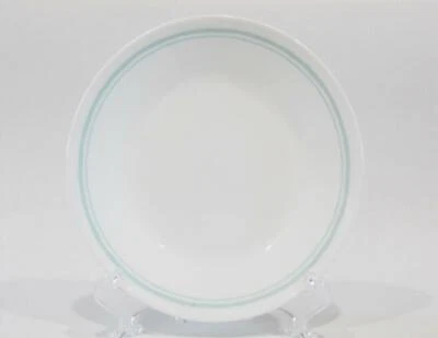 1 Corelle DELANO 6.75" BREAD PLATE Dessert *AQUA Blue Sea Mist Pale Green Bands