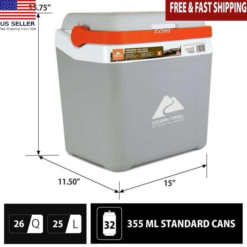 26QT Portable Ice Chest Cooler 32 Can Capacity Grey Eco-Friendly Cold Storage US-image