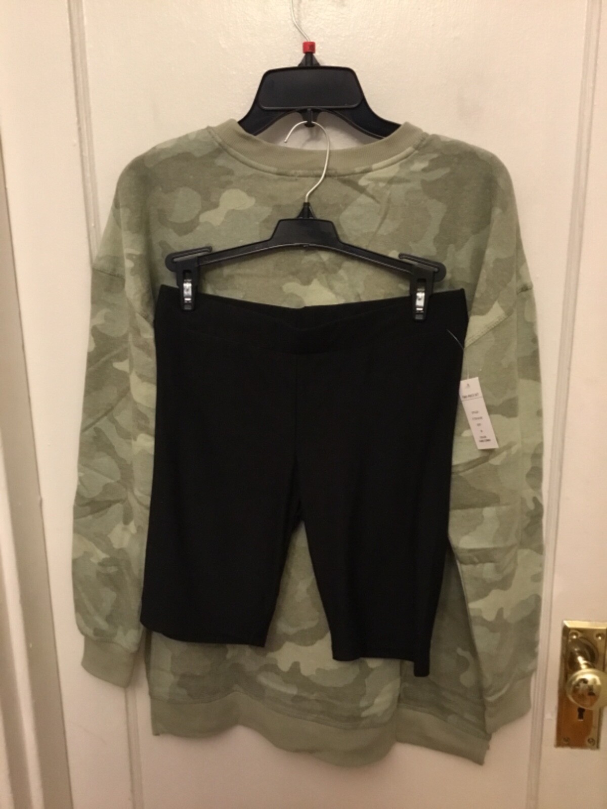 Hippie Rose Camo combo set with biker shorts and crop top. NWT.-image