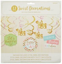 amscan 671927 Confetti Fun Value Pack Swirl Decoration Multi color Birthday 12PC