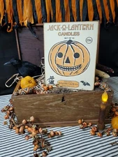 VINTAGE PRIMITIVE  VICTORIAN STYLE HALLOWEEN 29 CENT JACK PUMPKIN CANDLES SIGN