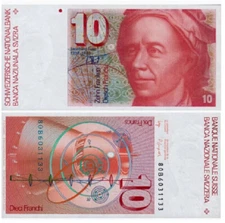 1980 Switzerland SWISS 10 Francs P-53 NEW UNC Banknote