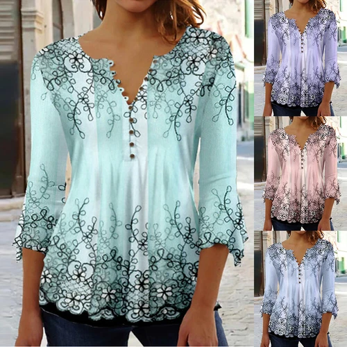 Plus Size Womens Summer Tops Blouse Ladies V Neck Short Sleeve Tee T-Shirts Tops - Picture 2 of 15