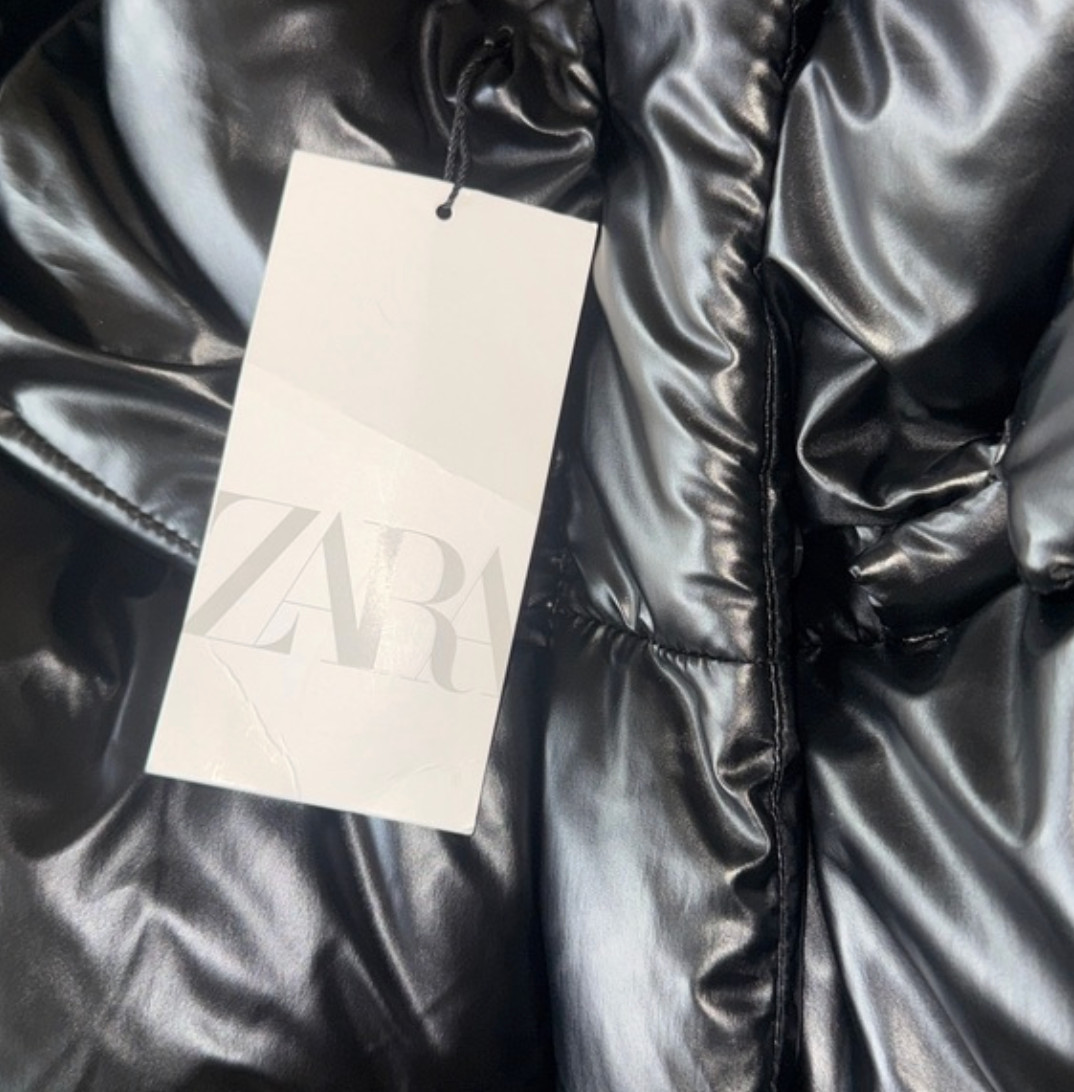 NWT Zara Water Repellent Puffer Anorak 3427/770 Classic Black Hooded Oversize S thumbnail 9