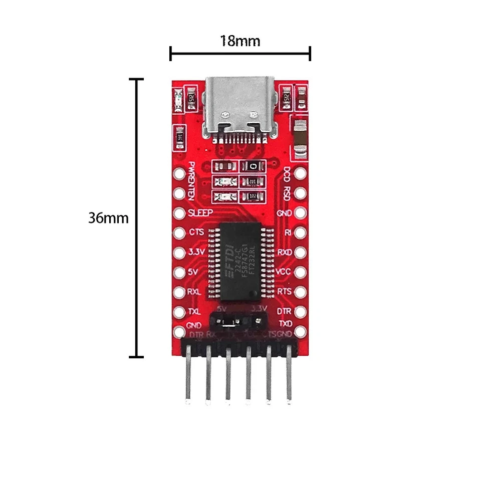 FT232RL USB zu TTL Serielle Schnittstelle Modul für Mikrocontroller - Bild 3 von 4
