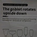 Wine Glass Organizer 2 Pack Black Plastic Under Cabinet Bar Rotating 360