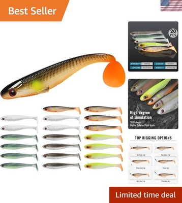 Shadtale Easy Catch Soft Fishing Lures, Unique Vibration and Action for Vario...
