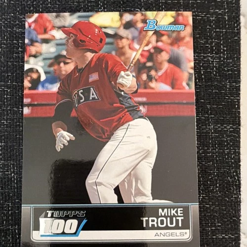 2011 Bowman Topps 100 Mike Trout #TP90 Angels Insert Baseball Card