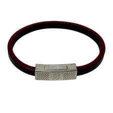 Louis Vuitton LV Edge It Damier Ebene Black Red Leather Bracelet