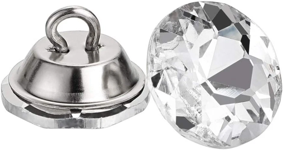 Craft-Ready 50PCS 16mm Rhinestone Buttons - Safe for All Upholstery Needs - Image 3 of 4