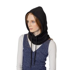 Unisex Sporty Snood Hat With Drawstring Hood Scarf Neck Warmer Winter Balaclava