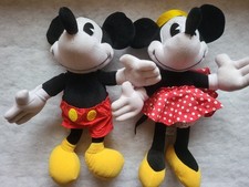 Vintage Disney Mickey Minnie Mouse Plush Dolls Pair Set 11 Applause Stuffed