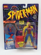 VINTAGE 1994 SPIDER-MAN ANIMATED WEB PARACHUTE SPIDER-MANTOY BIZ NEW