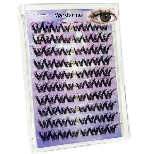 Marsfarmer Thick Fluffy Self Adhesive Eyelashes Clusters Extension, 80pcs - product listing photo