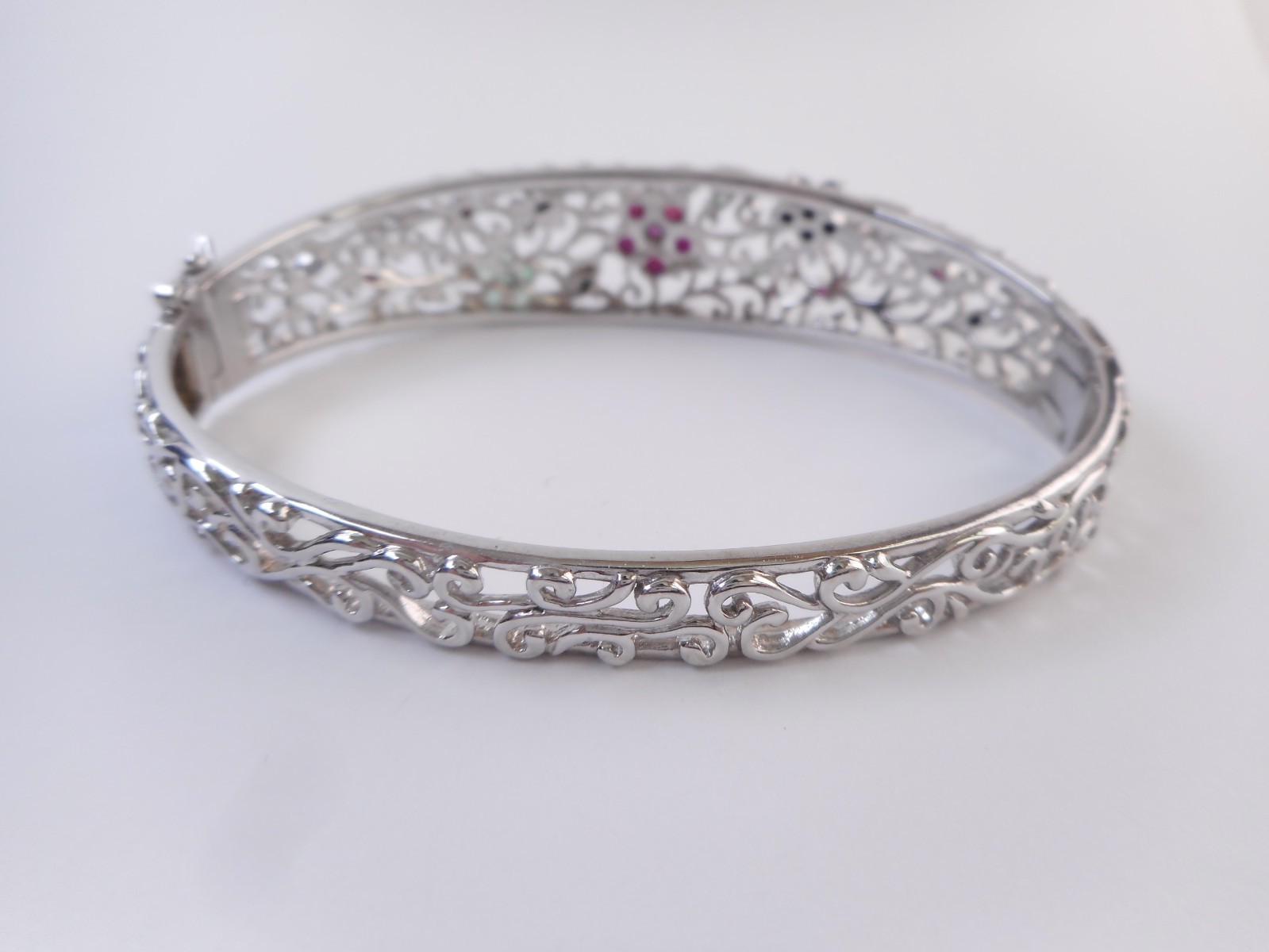 Ross Simons Sterling Silver Flower Ruby Emerald S… - image 3