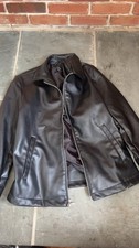 Alfani Mens Black Leather Jacket 