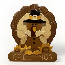 Autumn Accents Thanksgiving Turkey Wooden Hanging Wall Door Decor Sign 2004