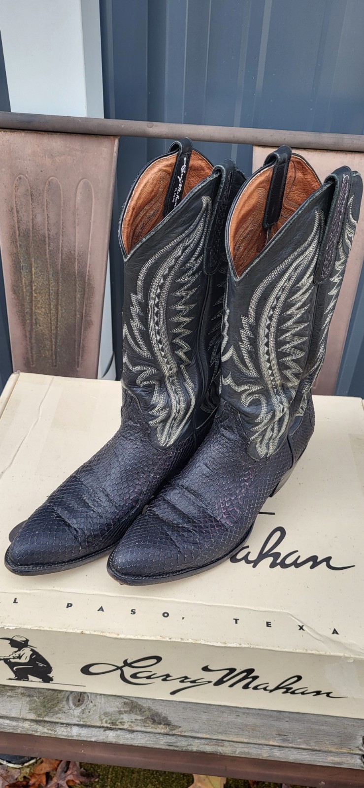 Larry Mahan Python Black Exotic Python Snakeskin … - image 2