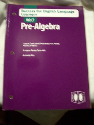 Holt Pre-Algebra Success for English Language Learners Teacher Edition