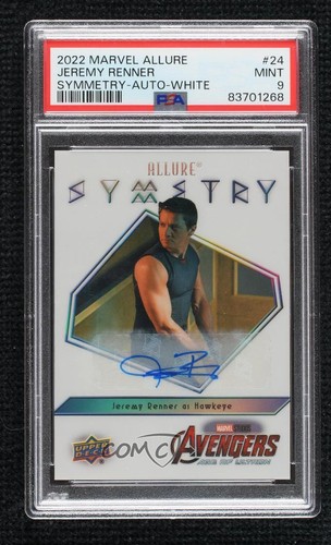 2022 Marvel Allure Symmetry White 15/15 Jeremy Renner as Hawkeye PSA 9 MINT Auto