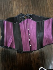 Scarlett  s Corset Classic Underbust 38 Purple Black Renaissance Steampunk Goth