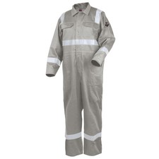 Black Stallion CF2216 Deluxe FR Cotton Coverall with Reflective Tape Khaki SMALL