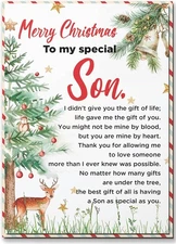 Christmas Card for Bonus Son, Son Merry Greeting BONUS SON 