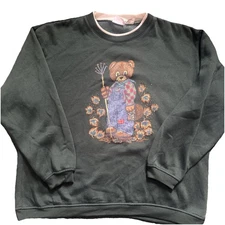 Bobbie Brooks XL Farmer Bear Sweatshirt Grandma Core Cottage Core .