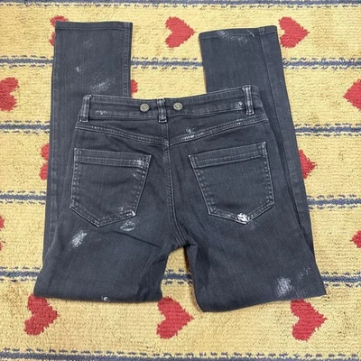 Pantalones de mezclilla negros envejecidos pintados Chanel talla 34 08A P3342... - Imagen 1 de 4