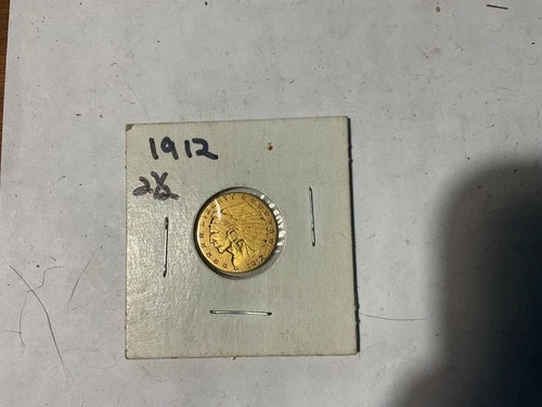 1912 Indian Head Quarter Eagle $2.5 Philadelphia Minted Gold Coin