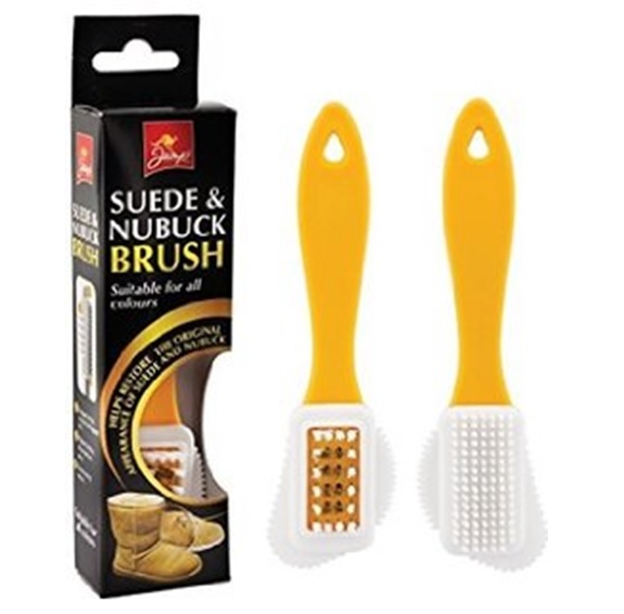 Suede Nubuck Brush TRIPLE Side Shoe Brush Cloth Boots Restores Original JUMP