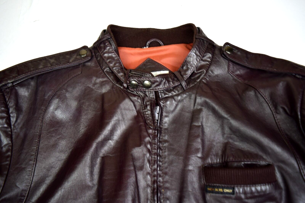 Members Only Leather Jacket VTG 70s Europe Craft Brown Members Only Leather Jacket VTG 70s Europe Craft Brown