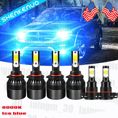 For  Dodge Journey 2010 - 2018 C9 8000K LED Headlights High Low Beam Fog Lights