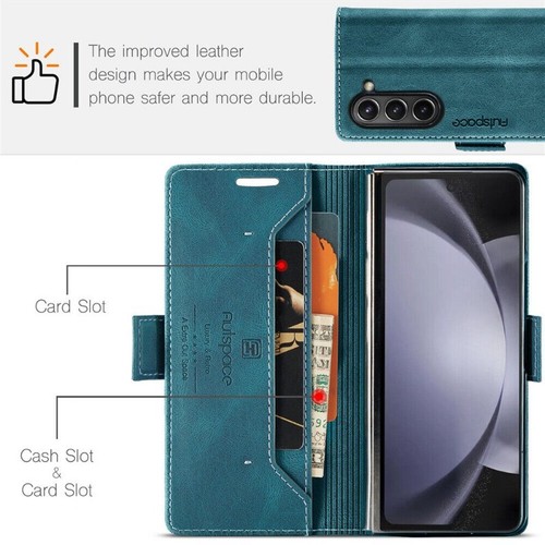 For Samsung Galaxy Z Fold 6 5 5G Case Leather Shockproof Stand Wallet Flip Cover - Picture 28 of 58