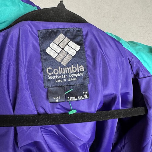 Columbia Down Jacket Men's Medium Purple Blue 3 in 1 Ski Coat Winter Vtg Zip Out - Photo 15/23