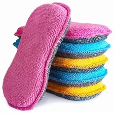 Dish Sponges Kitchen Nonscratch Scrub Sponges Microfiber Cleaning Sponges For Si
