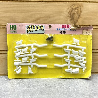 ATLAS HO Scale #779 SHEEP 18 White 1 Black in Original Packaging