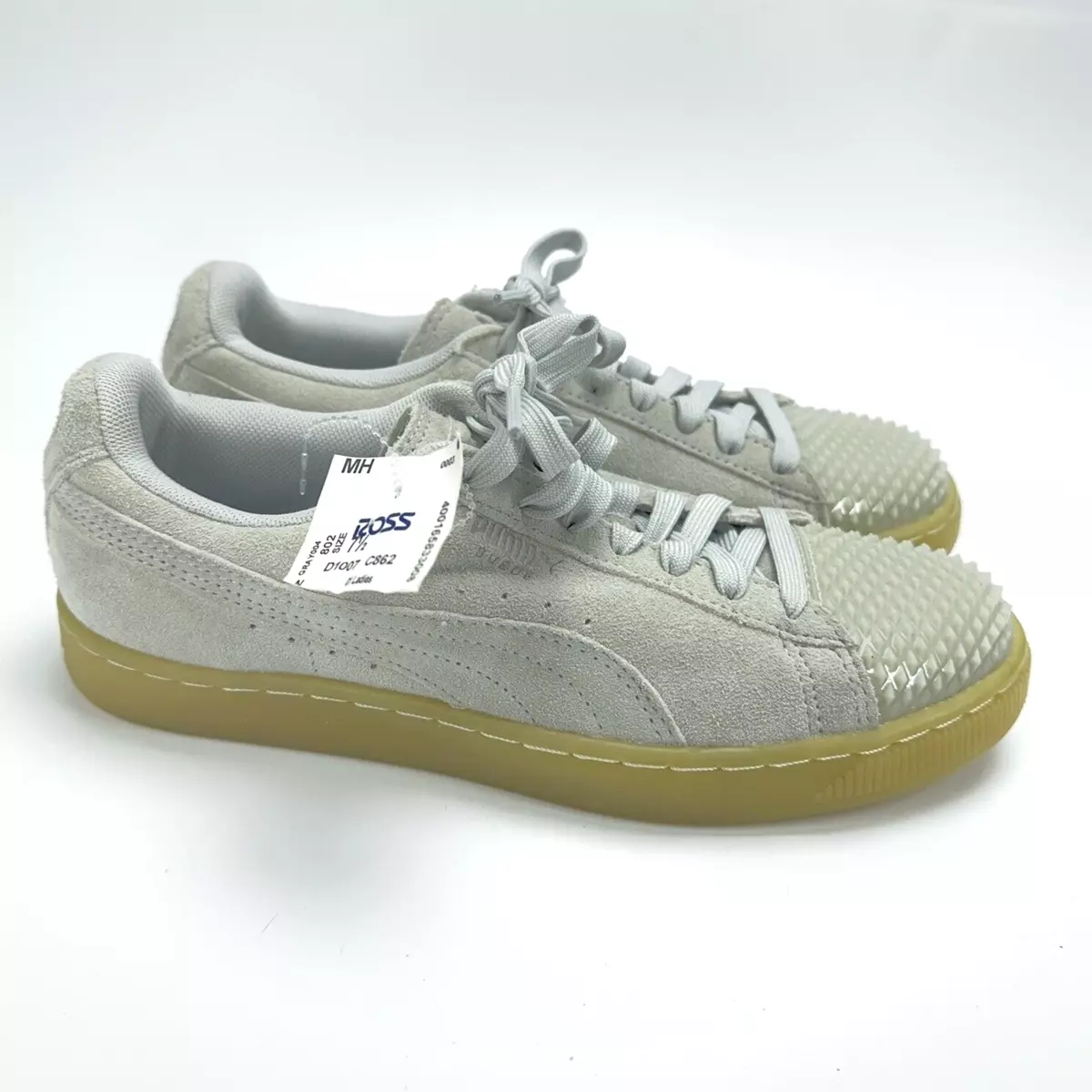 Puma Suede Jelly Grey Leather Womens Sz 7.5 EU 38 Low top Trainers