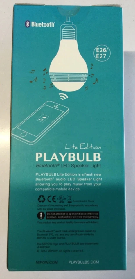 MIPOW lite edition PLAYBULB Wireless Bluetooth LED Speaker Lightbulb (E26/E27) - Image 3 of 4