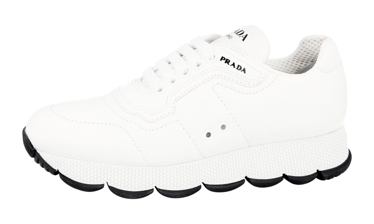 PRADA Nappa Leder Prax Cloud Sneaker - 1E946L - Weiss - NEU - 40,5 UK 7.5