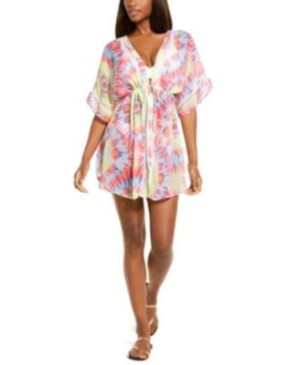 Miken 276507 Juniors' Tie-Dyed Kimono Cover-Up Swimsuit Size M Multi Colored