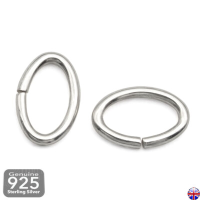 925 Sterling Silber OVALER 0STIFT SPRINGRING 5x3,5 mm Schmuckherstellung Fundstücke Reparatur