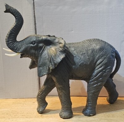 ELEPHANT TRUNK UP WILD ANIMAL GOOD LUCK FORTUNE POWER TUSKS FIGURINE
