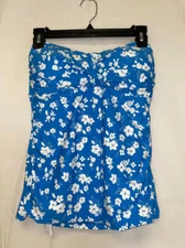 MSRP $88 Anne Cole Lace Back Bandini Top Blue Size Medium