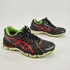 Asics Womens Gel Kayano 19 Running Shoes Black Green Low Top Lace Up Mesh 8 M