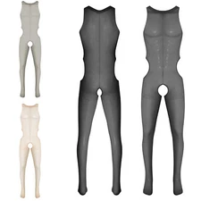 Men Bodystocking Attractive Lingerie Elastic Bodysuit High Elastic Jumpsuit