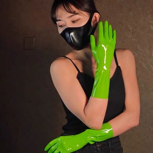 Colorful Latex Gummi Sexual Love Gloves BDSM Fetish Rubber Clubwear Cosplay BDSM - Picture 2 of 22