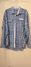 Men's Jack Jones Premium Blue Cotton Shirt Size XL Long Sleeved Button Down